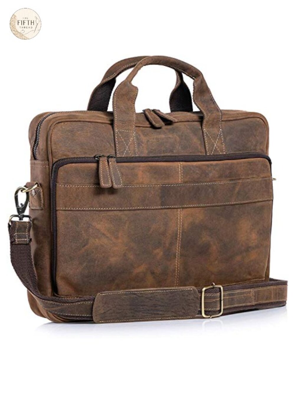 18 Inch Laptop Messenger Bag Premium Top Grain Water Buffalo Leather Office
